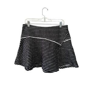 Free People Bento Black & White Woven Striped Skater Skirt Size 10